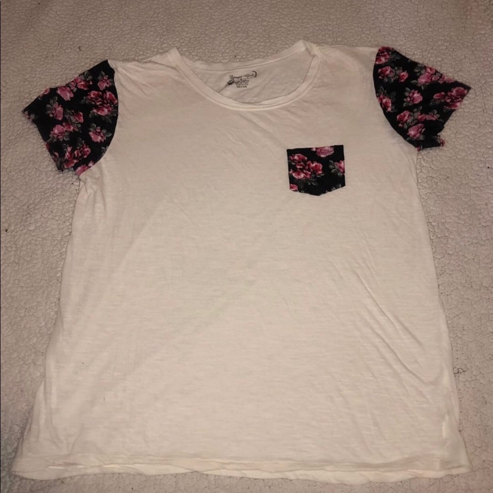 Dream girl white and flower large top